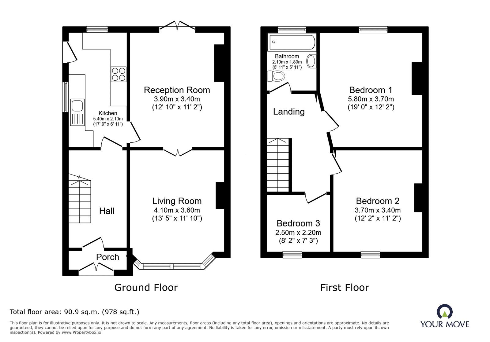 Floorplan of 3 bedroom Semi Detached House for sale, Houghton Lane, Swinton, Greater Manchester, M27
