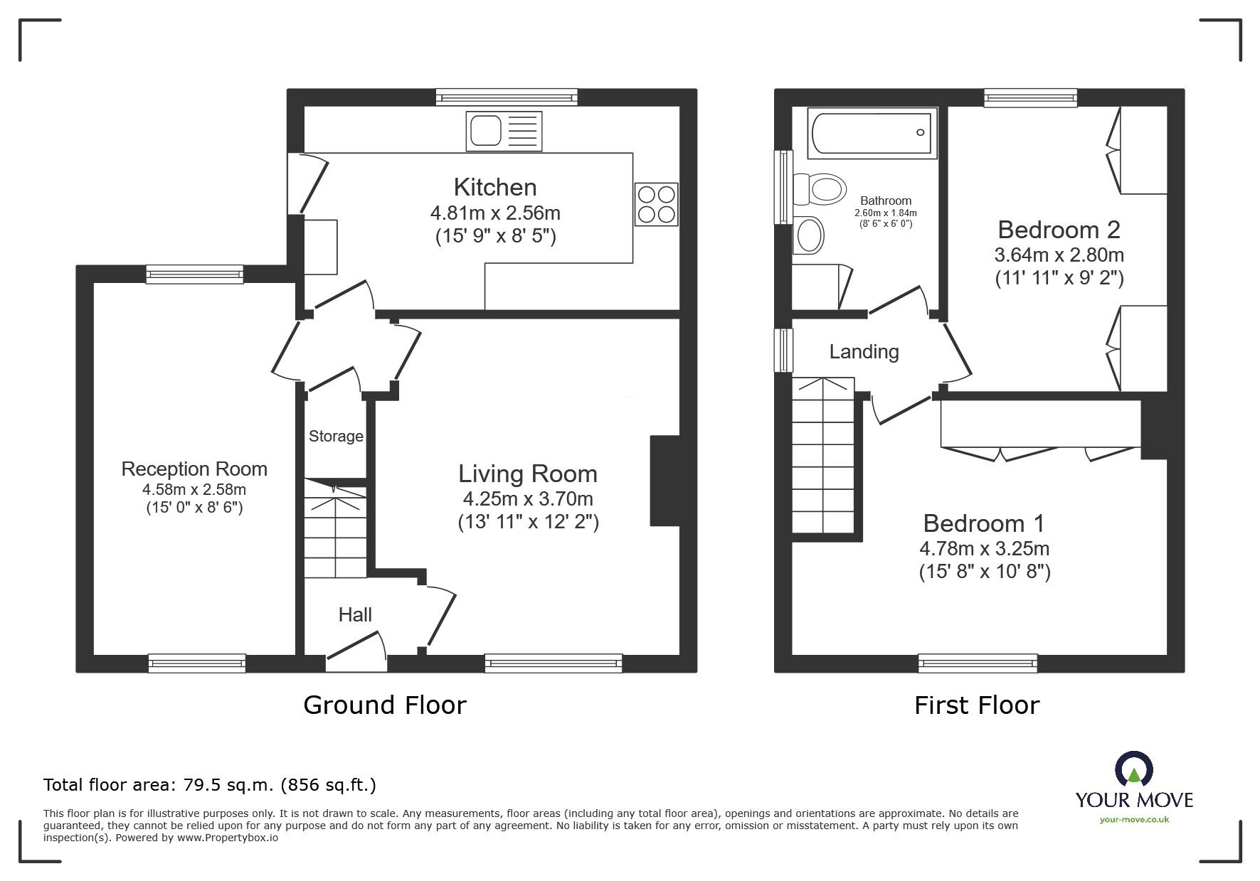 Floorplan of 2 bedroom Semi Detached House for sale, Daisy Bank Avenue, Pendlebury, Manchester, M27