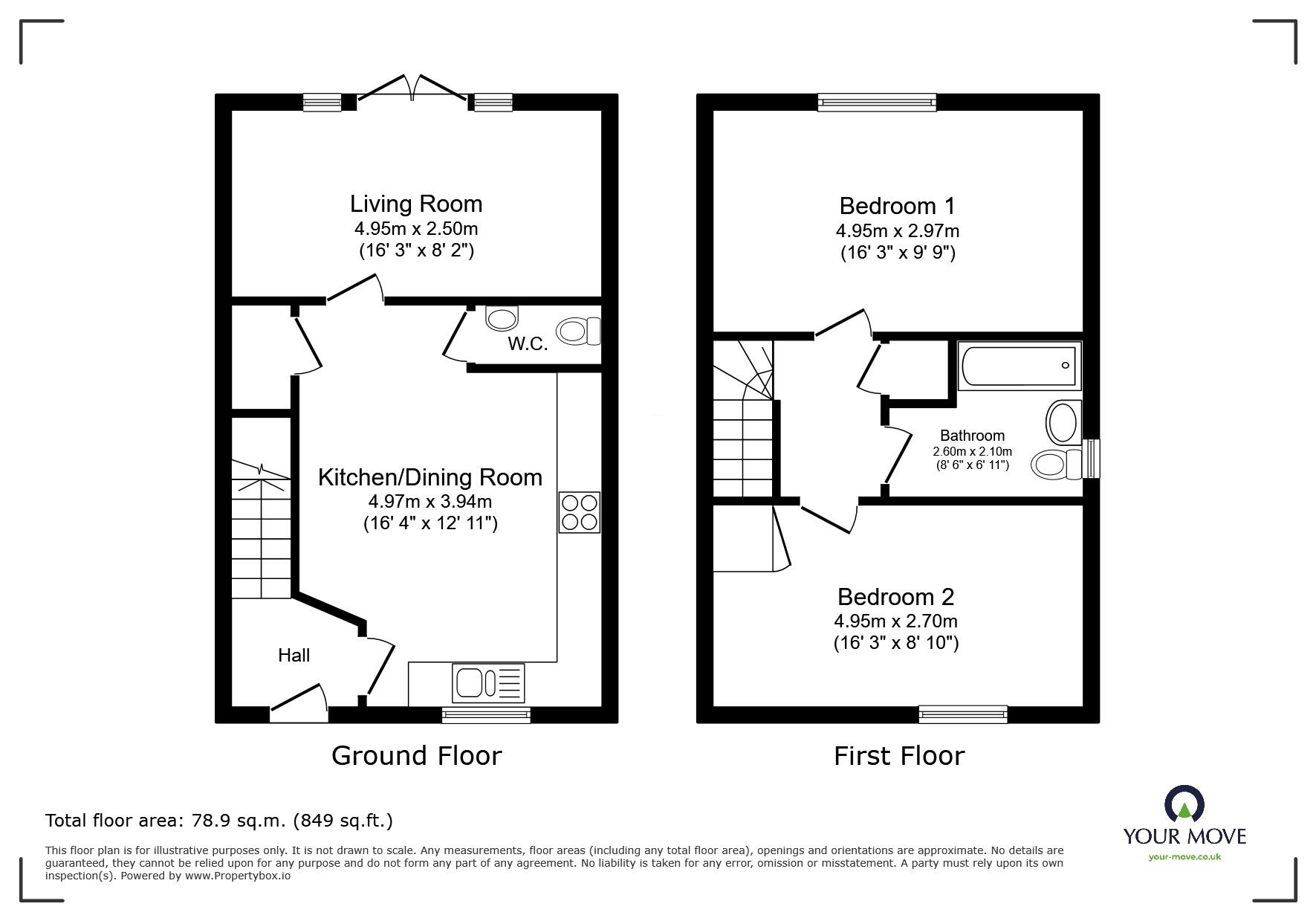 Floorplan of 2 bedroom Semi Detached House for sale, Poppy Lane, Salford, Greater Manchester, M6