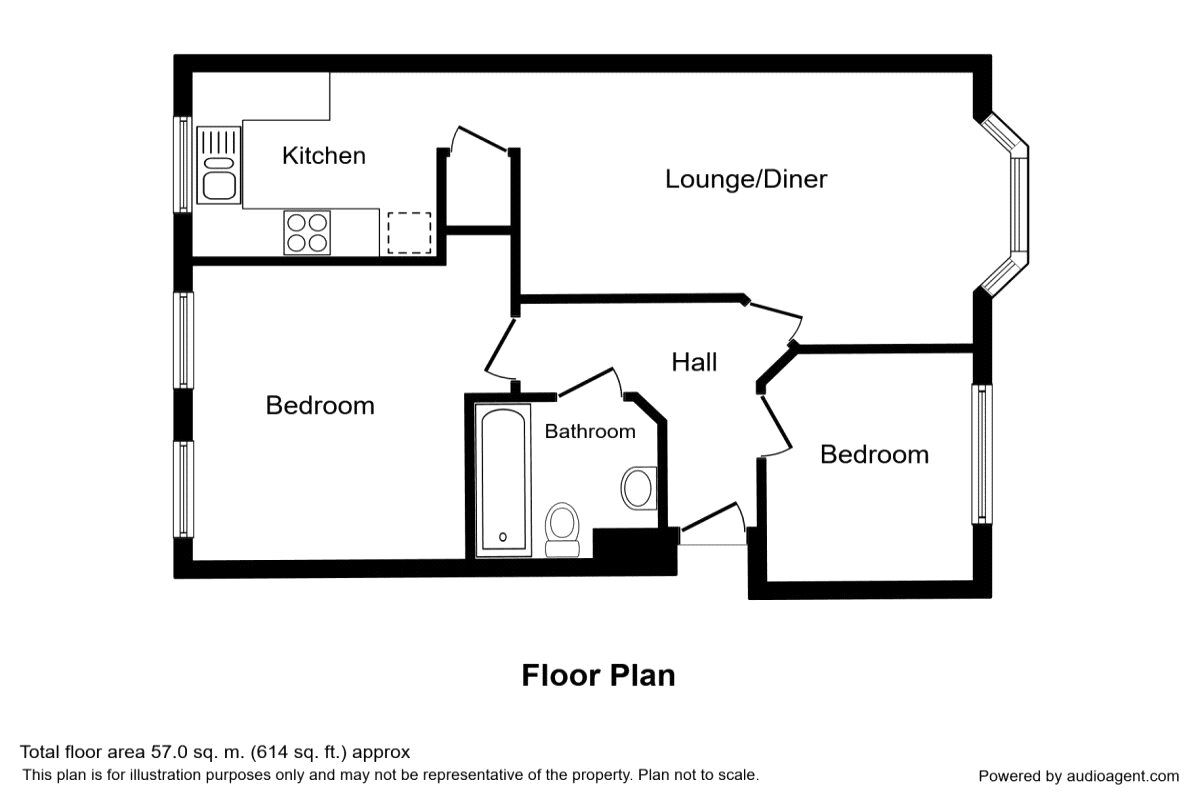 Floorplan of 2 bedroom Flat for sale, Brattice Drive, Pendlebury, Greater Manchester, M27