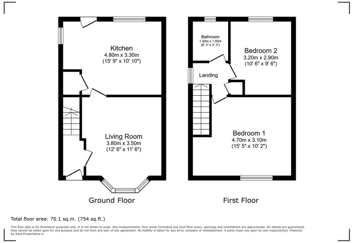 Floorplan of 2 bedroom Semi Detached House for sale, Castleway, Clifton, Manchester, M27