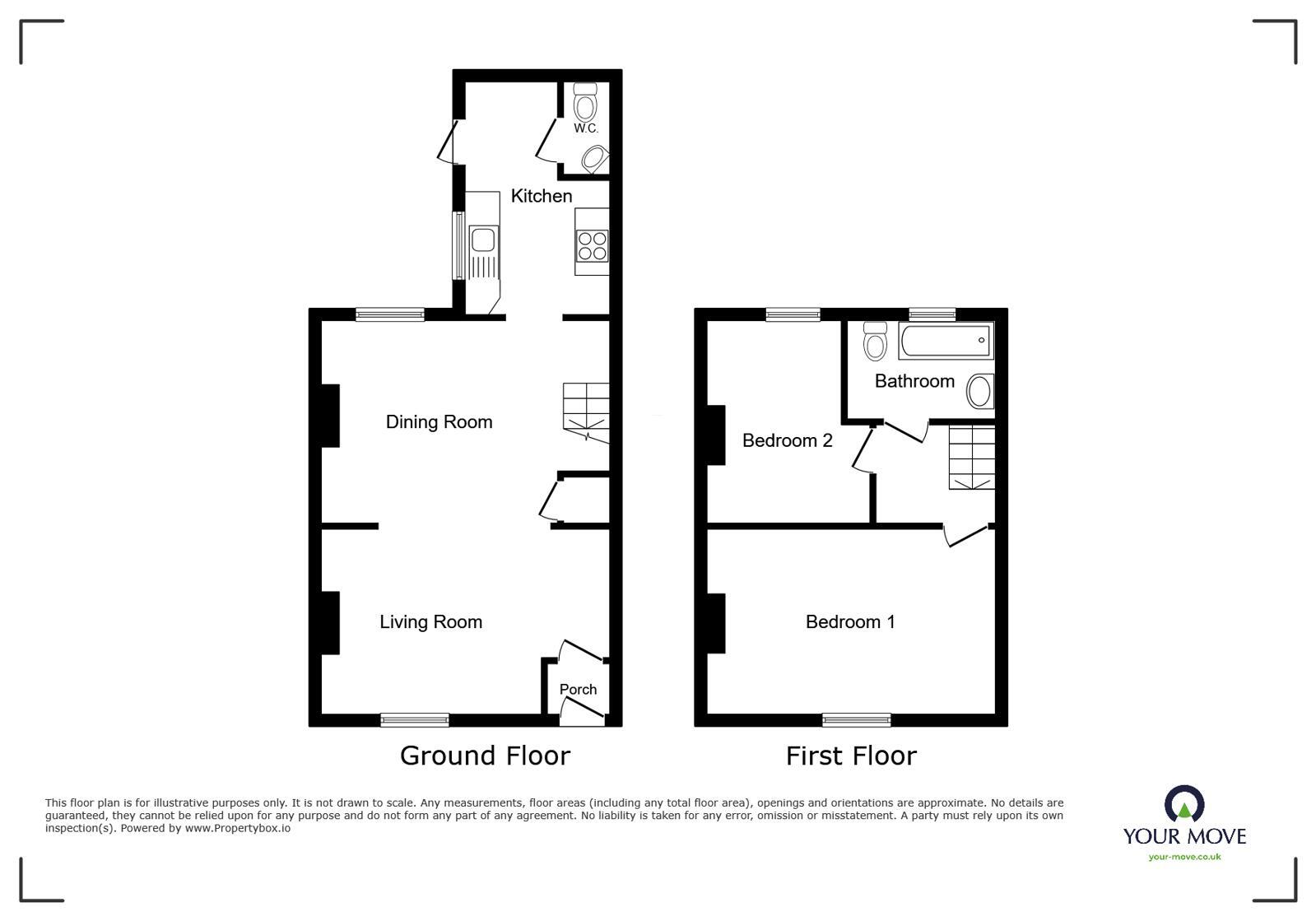 Floorplan of 2 bedroom Mid Terrace House for sale, Emerson Street, Salford, Greater Manchester, M5