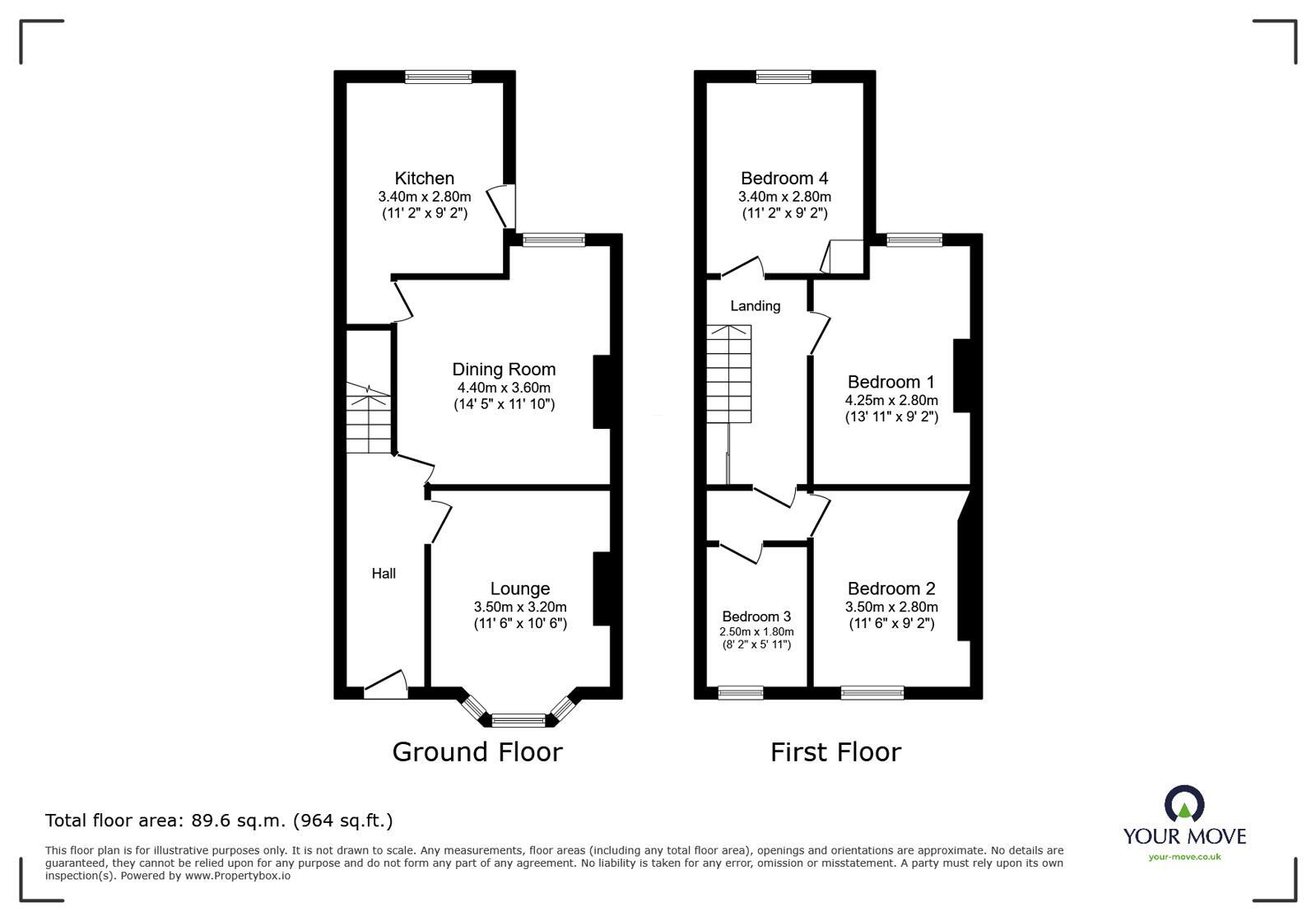Floorplan of 3 bedroom Mid Terrace House to rent, Fitzwarren Street, Salford, Greater Manchester, M6