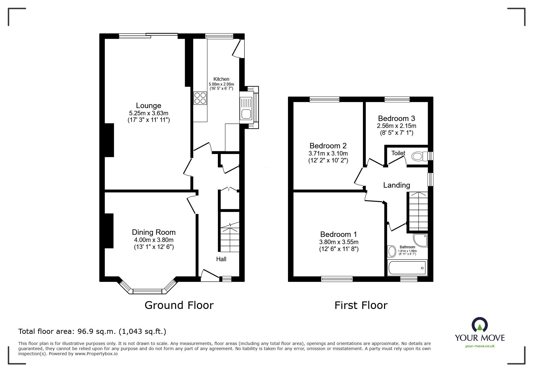 Floorplan of 3 bedroom Semi Detached House for sale, Colwyn Road, Swinton, Greater Manchester, M27