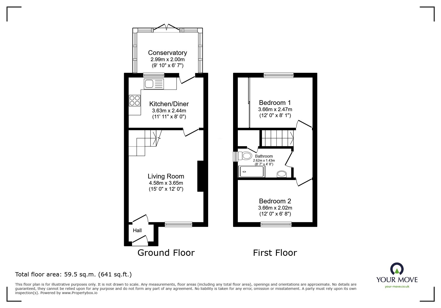 Floorplan of 2 bedroom Semi Detached House for sale, Langland Drive, Eccles, Manchester, M30