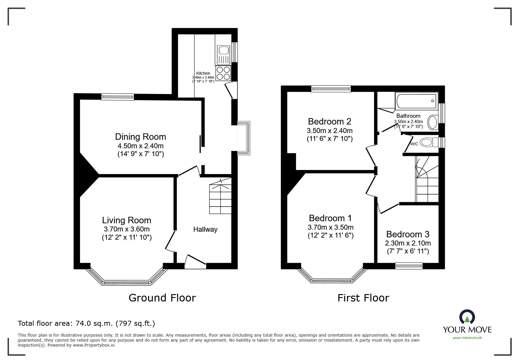 Floorplan of 3 bedroom Semi Detached House for sale, Fernlea Crescent, Swinton, Greater Manchester, M27