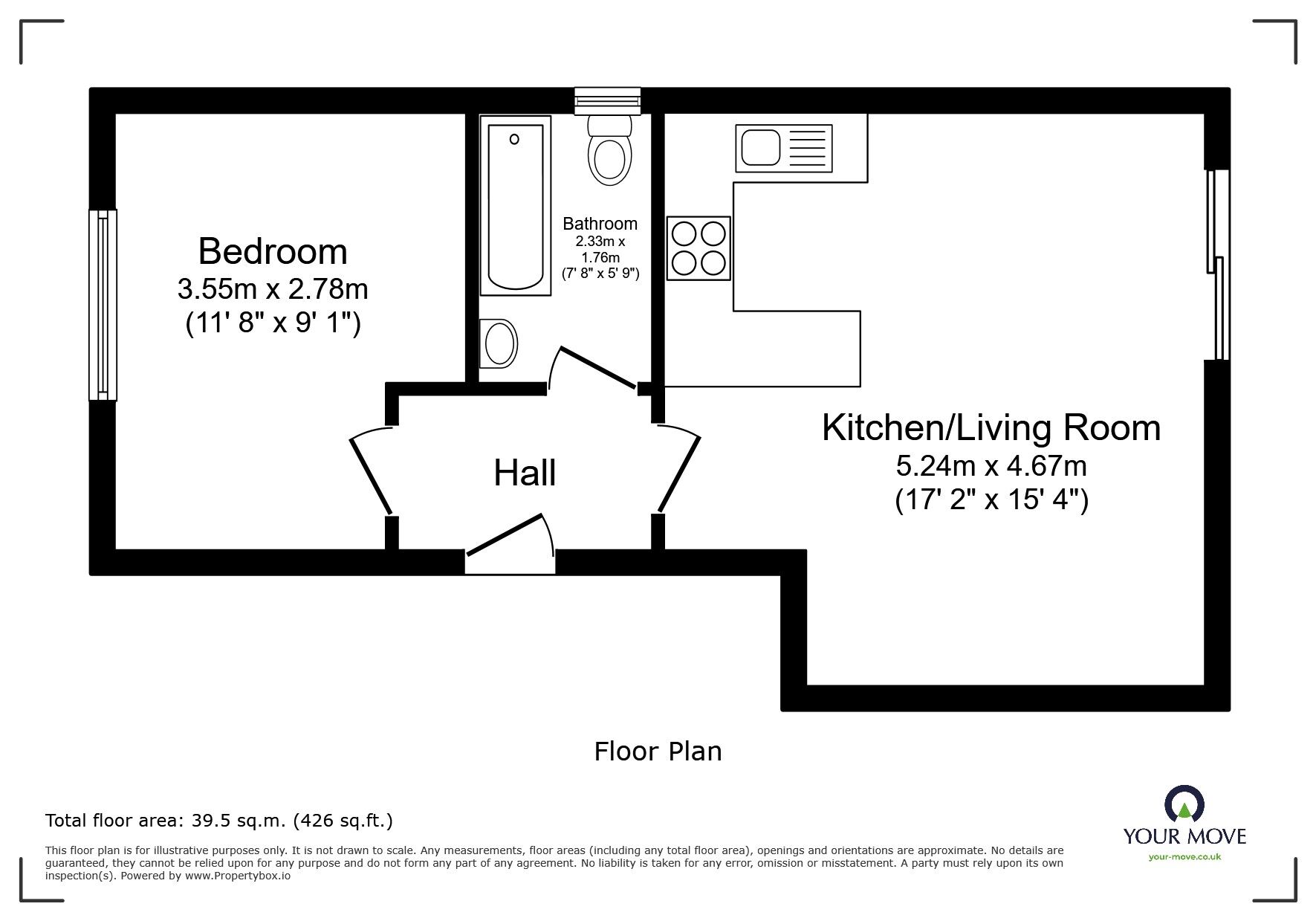 Floorplan of 1 bedroom Flat for sale, Worsley Road, Swinton, Greater Manchester, M27