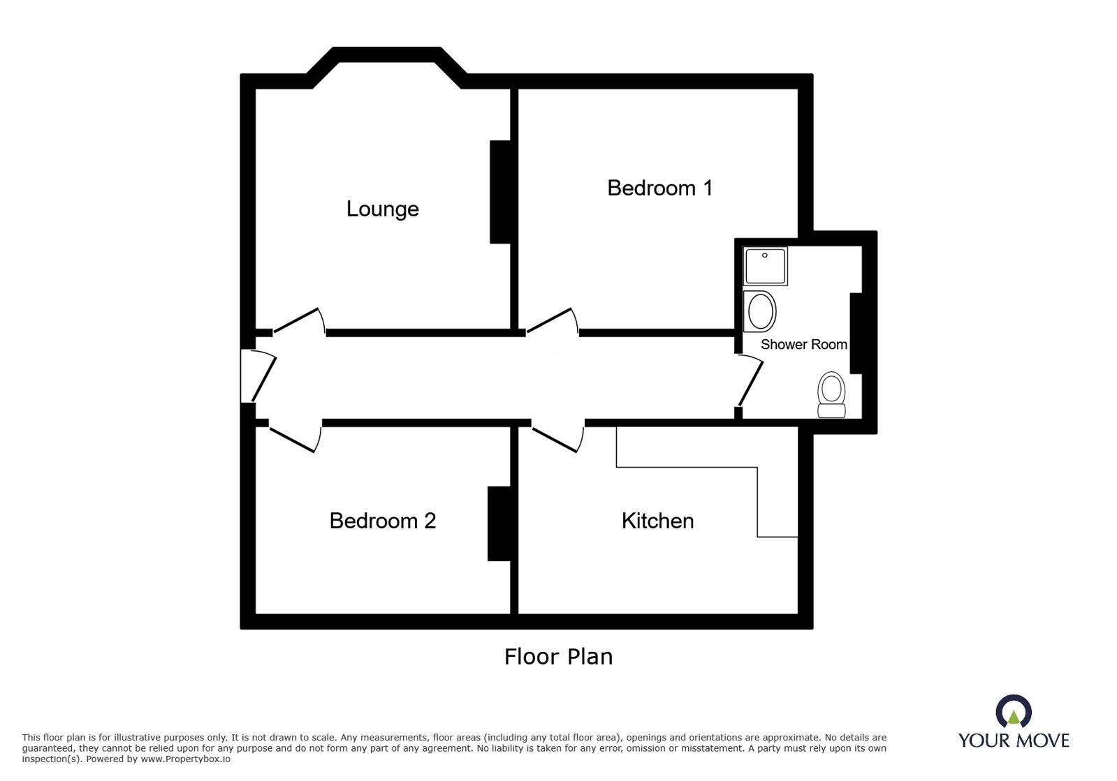 Floorplan of 2 bedroom Flat to rent, Rushford Avenue, Manchester, Greater Manchester, M19