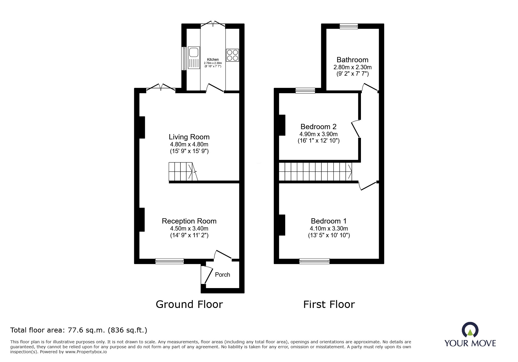 Floorplan of 2 bedroom End Terrace House for sale, Shaftesbury Road, Swinton, Salford, M27