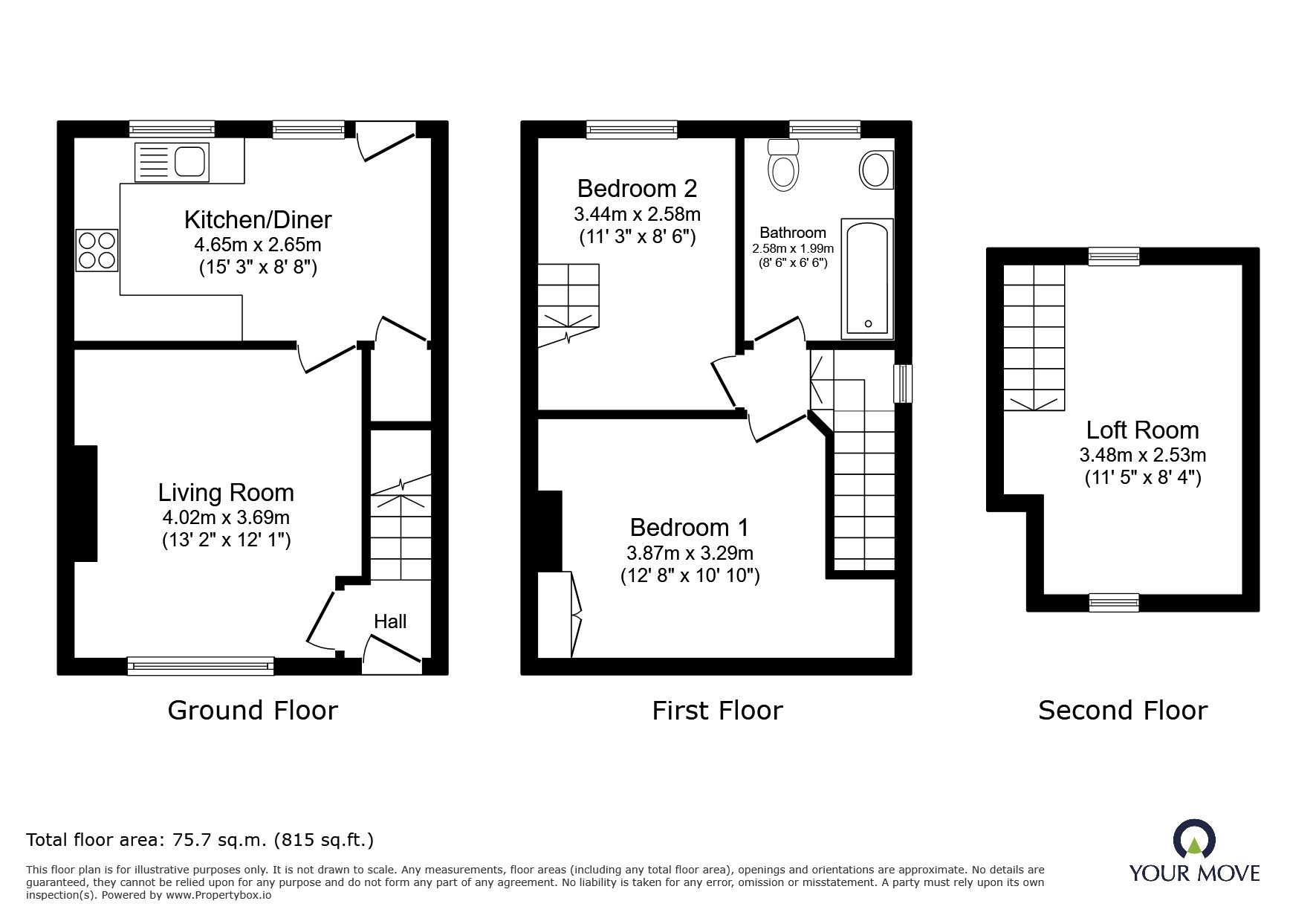 Floorplan of 2 bedroom Semi Detached House for sale, Deepdale Drive, Pendlebury, Manchester, M27
