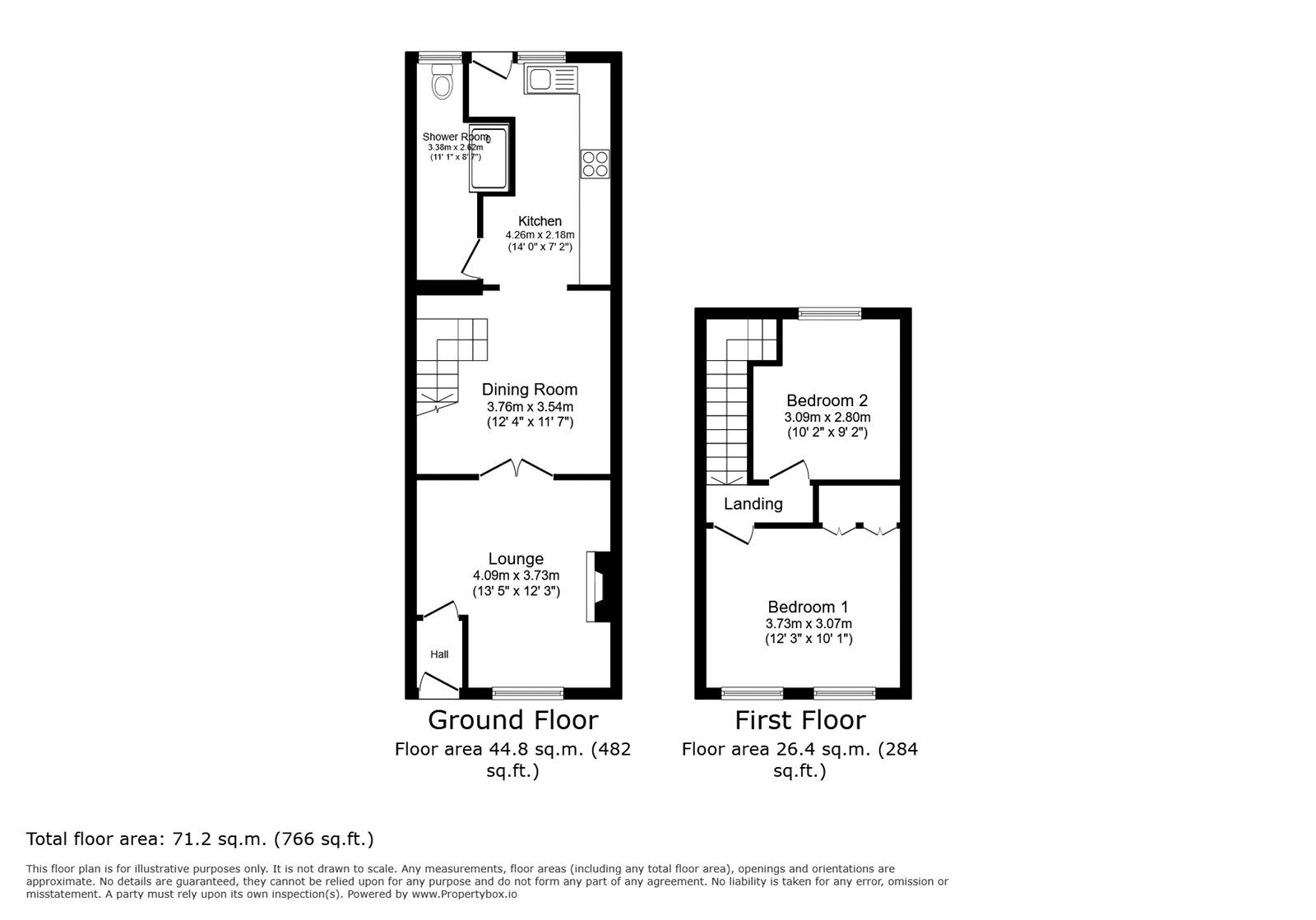 Floorplan of 2 bedroom Mid Terrace House for sale, Victoria Park Road, Torquay, Devon, TQ1