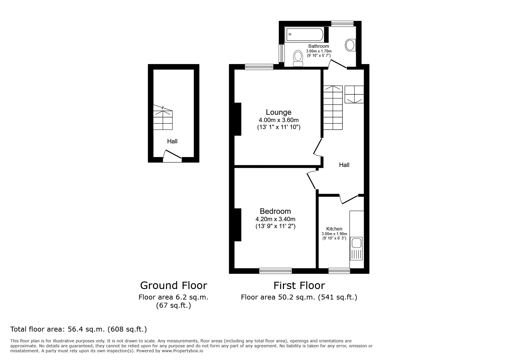 Floorplan of 1 bedroom Flat for sale, Old Mill Road, Torquay, Devon, TQ2