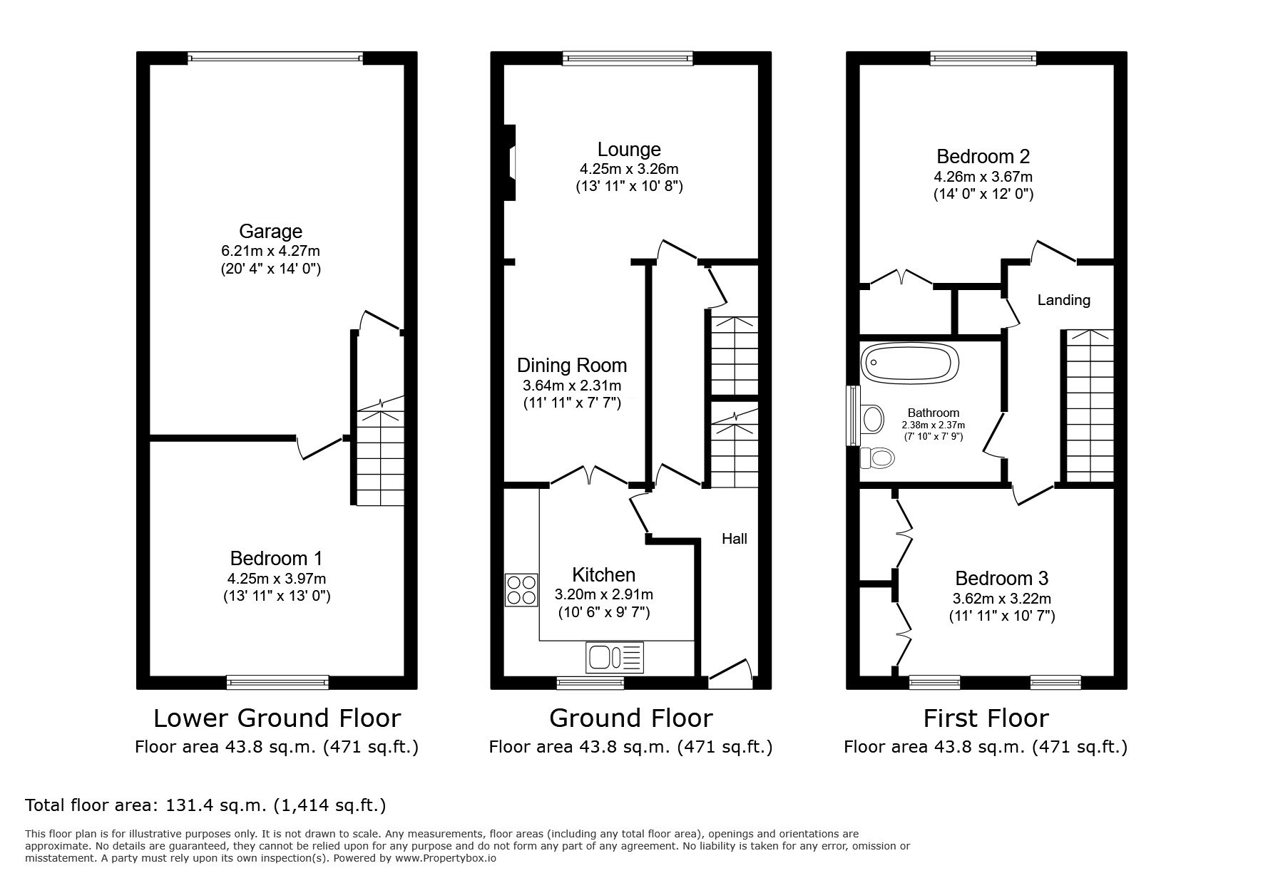Floorplan of 3 bedroom End Terrace House for sale, Lower Woodfield Road, Torquay, Devon, TQ1