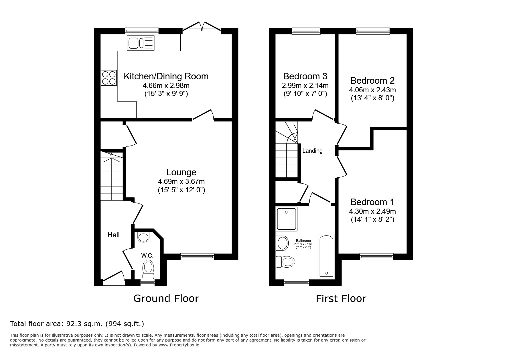 Floorplan of 3 bedroom Semi Detached House for sale, Lyte Hill Lane, Torquay, Devon, TQ2