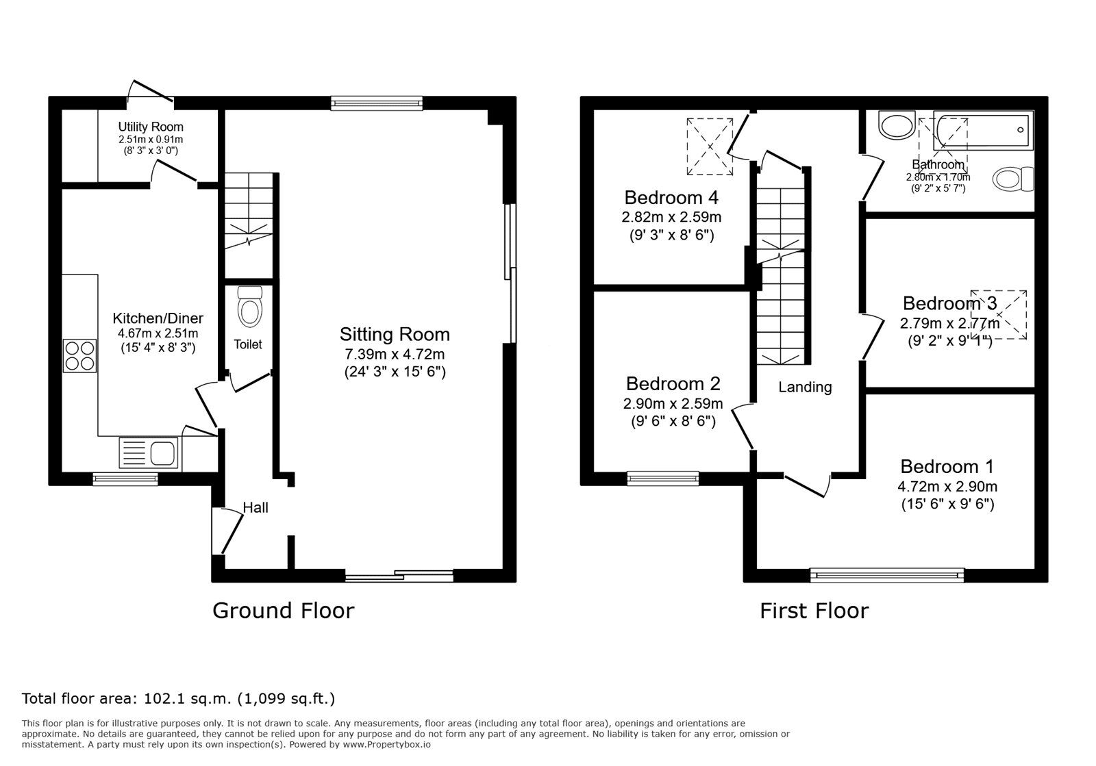 Floorplan of 4 bedroom Detached House for sale, Dartmouth Road, Paignton, Devon, TQ4