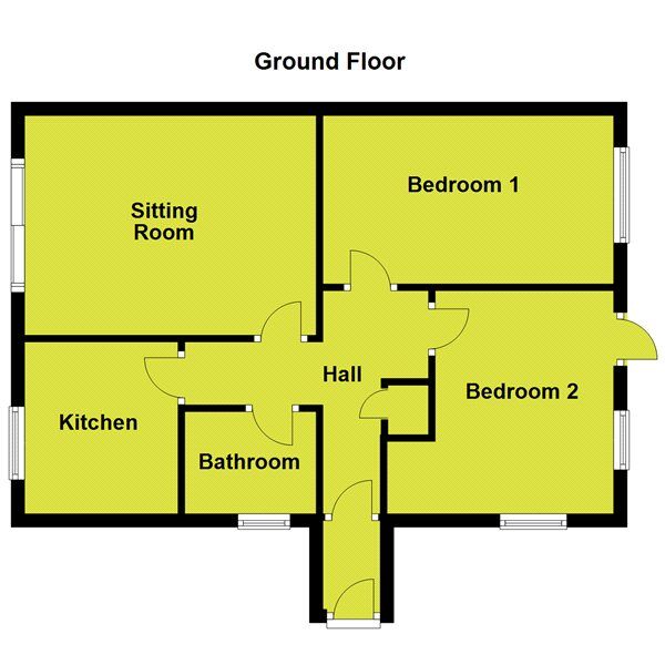 Floorplan of 2 bedroom Semi Detached Bungalow for sale, Hennock Road, Paignton, Devon, TQ4