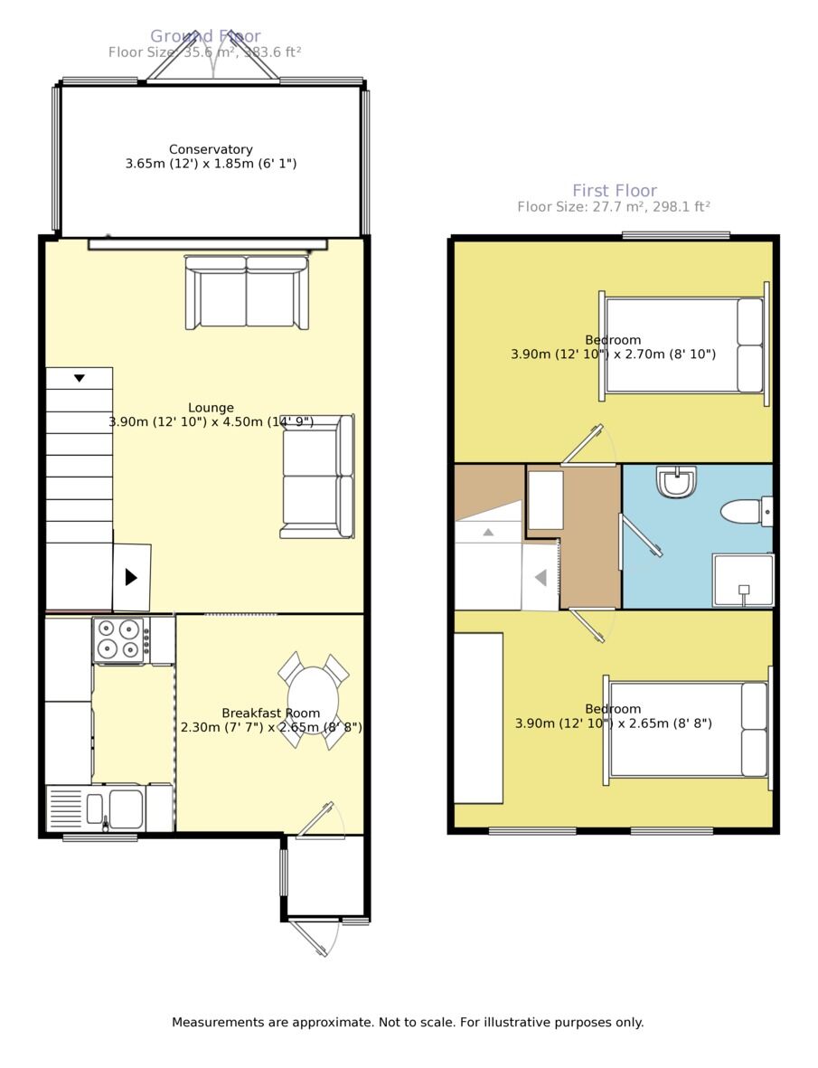 Floorplan of 2 bedroom Mid Terrace House to rent, Beagles Wood Road, Pembury, Kent, TN2