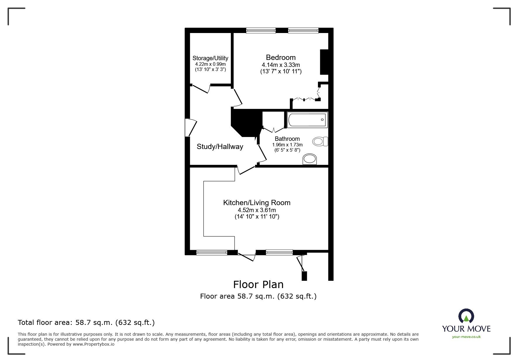 Floorplan of 1 bedroom  Flat to rent, 3 Belgrove, Tunbridge Wells, Kent, TN1