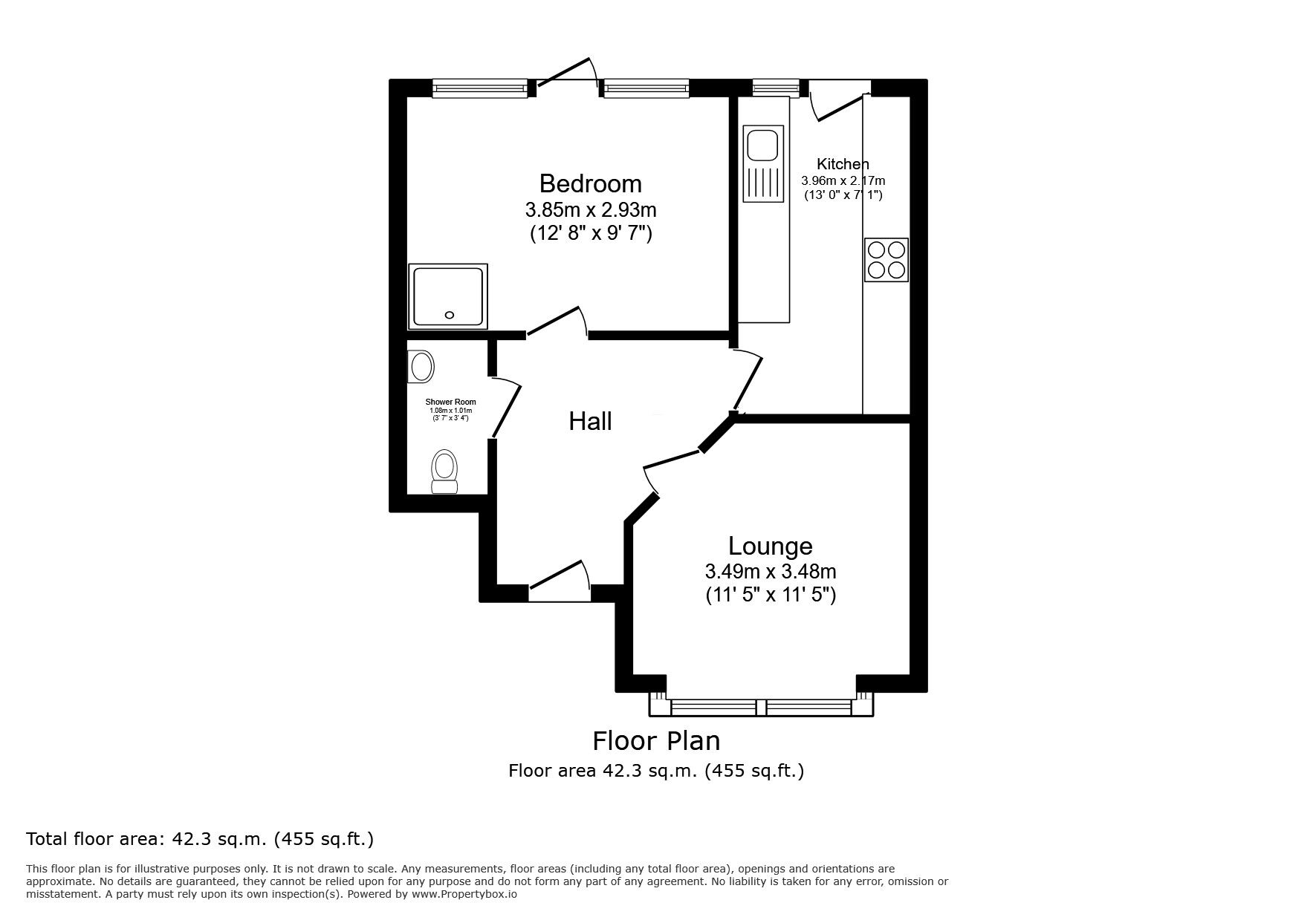 Floorplan of 1 bedroom  Flat to rent, Lime Hill Road, Tunbridge Wells, Kent, TN1