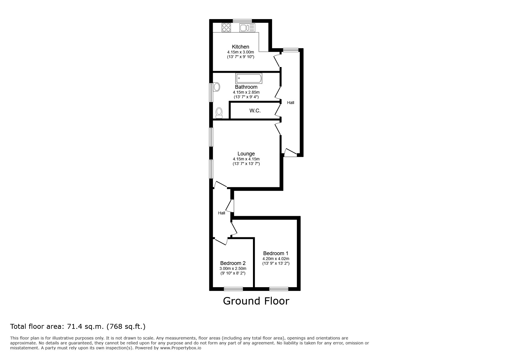 Floorplan of 2 bedroom Flat to rent, Park Road, Tunbridge Wells, Kent, TN4