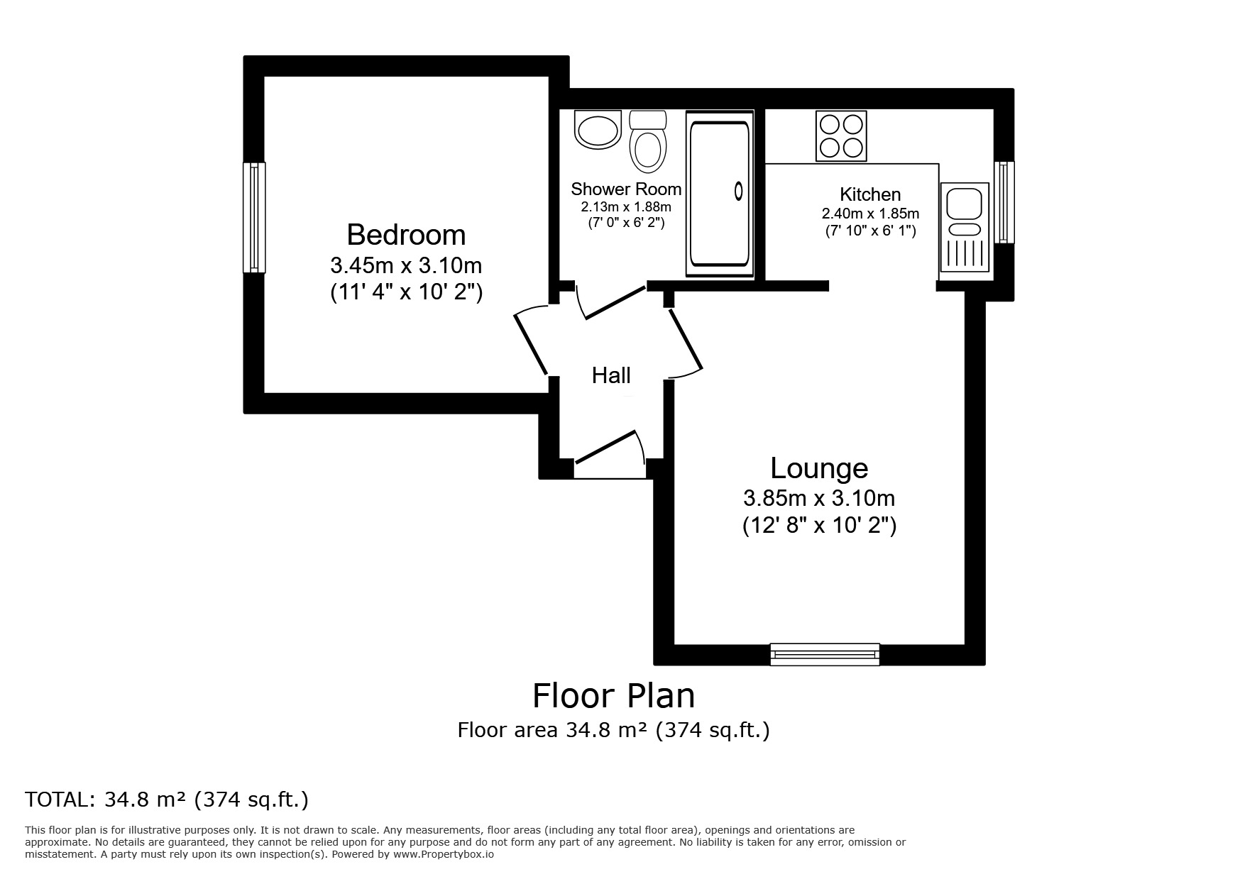 Floorplan of 1 bedroom  Flat to rent, Robert Doe Place High Street, Rusthall, Kent, TN4