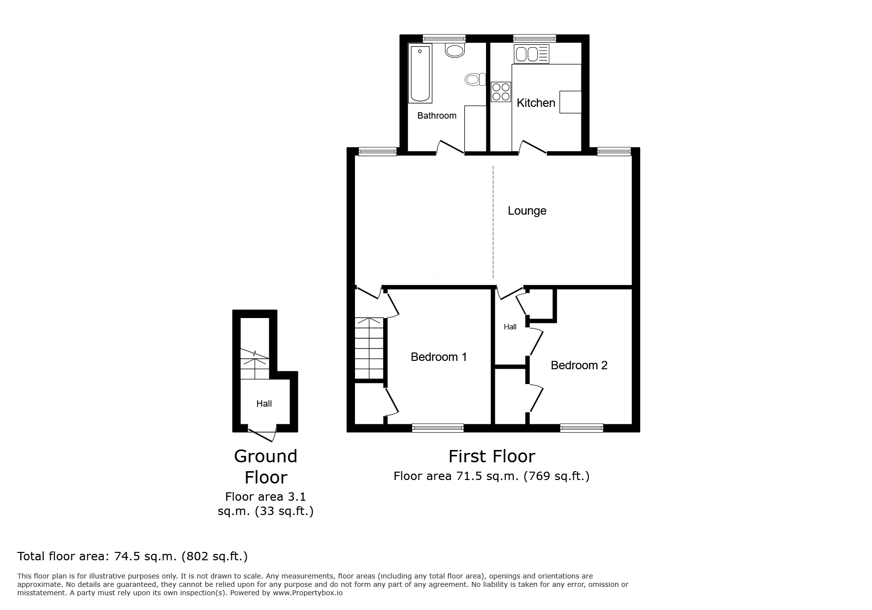 Floorplan of 2 bedroom Flat to rent, Quarry Road, Tunbridge Wells, Kent, TN1