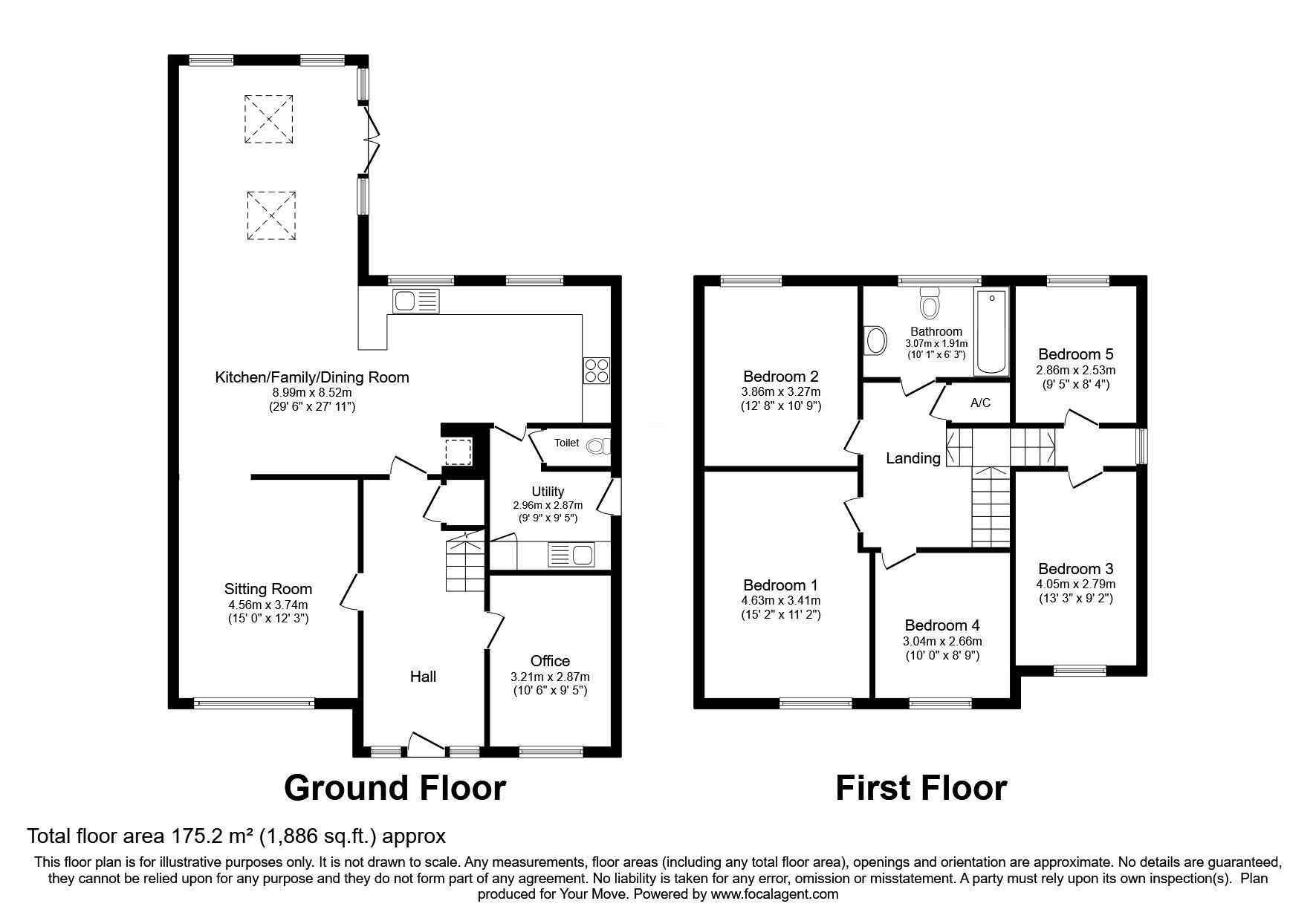 Floorplan of 5 bedroom Detached House for sale, St. Richards Road, Crowborough, East Sussex, TN6