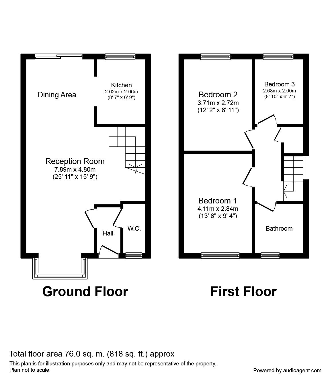 Floorplan of 3 bedroom Semi Detached House to rent, Pellings Farm Close, Crowborough, East Sussex, TN6