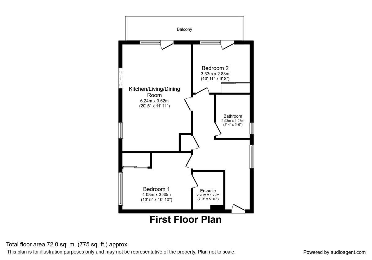Floorplan of 2 bedroom  Flat to rent, Webbs Orchard, Matfield, Kent, TN12