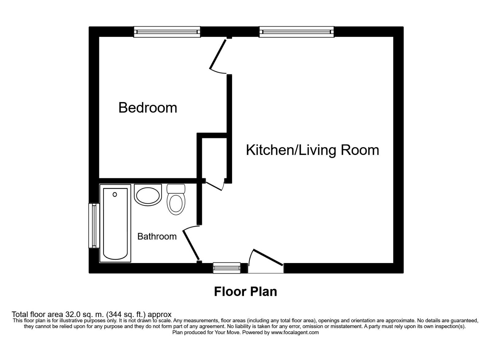 Floorplan of 1 bedroom  Flat to rent, Chenies Close, Tunbridge Wells, Kent, TN2