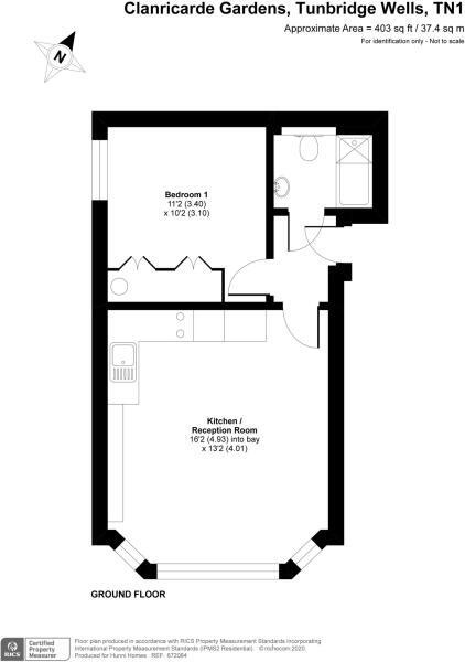 Floorplan of 1 bedroom  Flat to rent, Clanricarde Gardens, Tunbridge Wells, Kent, TN1