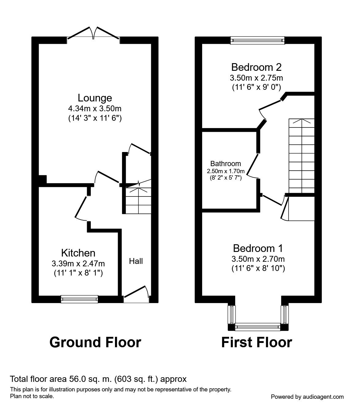 Floorplan of 2 bedroom End Terrace House to rent, The Shires, Paddock Wood, Kent, TN12