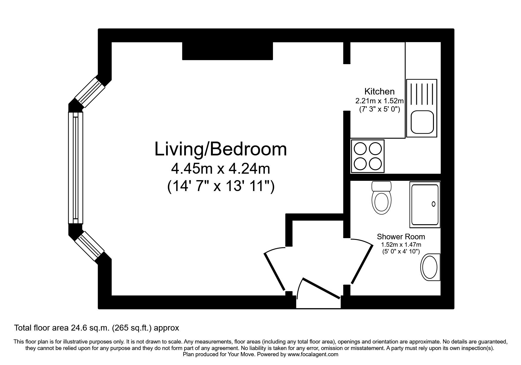 Floorplan of Flat to rent, Grove Hill Road, Tunbridge Wells, Kent, TN1