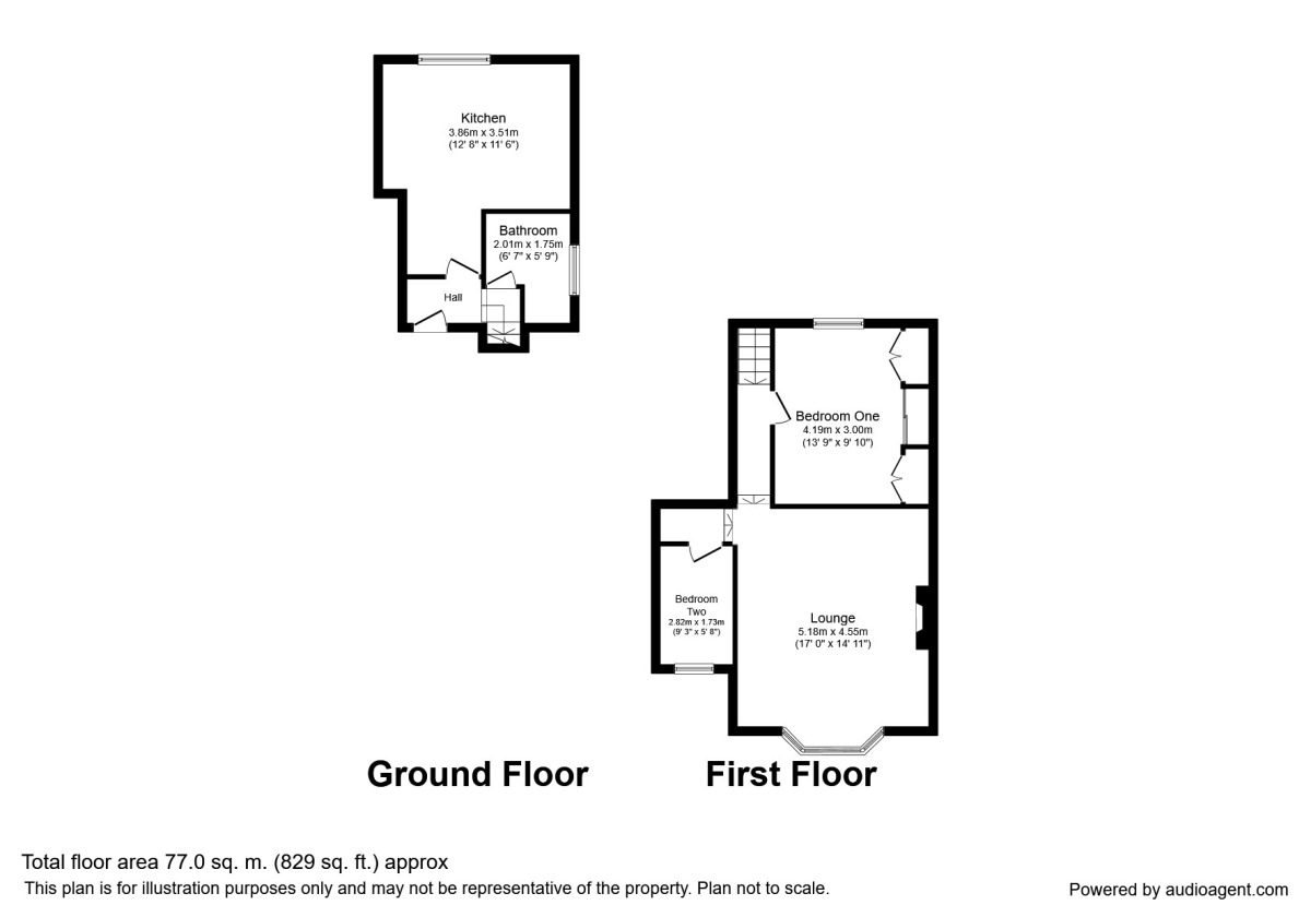 Floorplan of 2 bedroom Flat to rent, Guildford Road, Tunbridge Wells, Kent, TN1