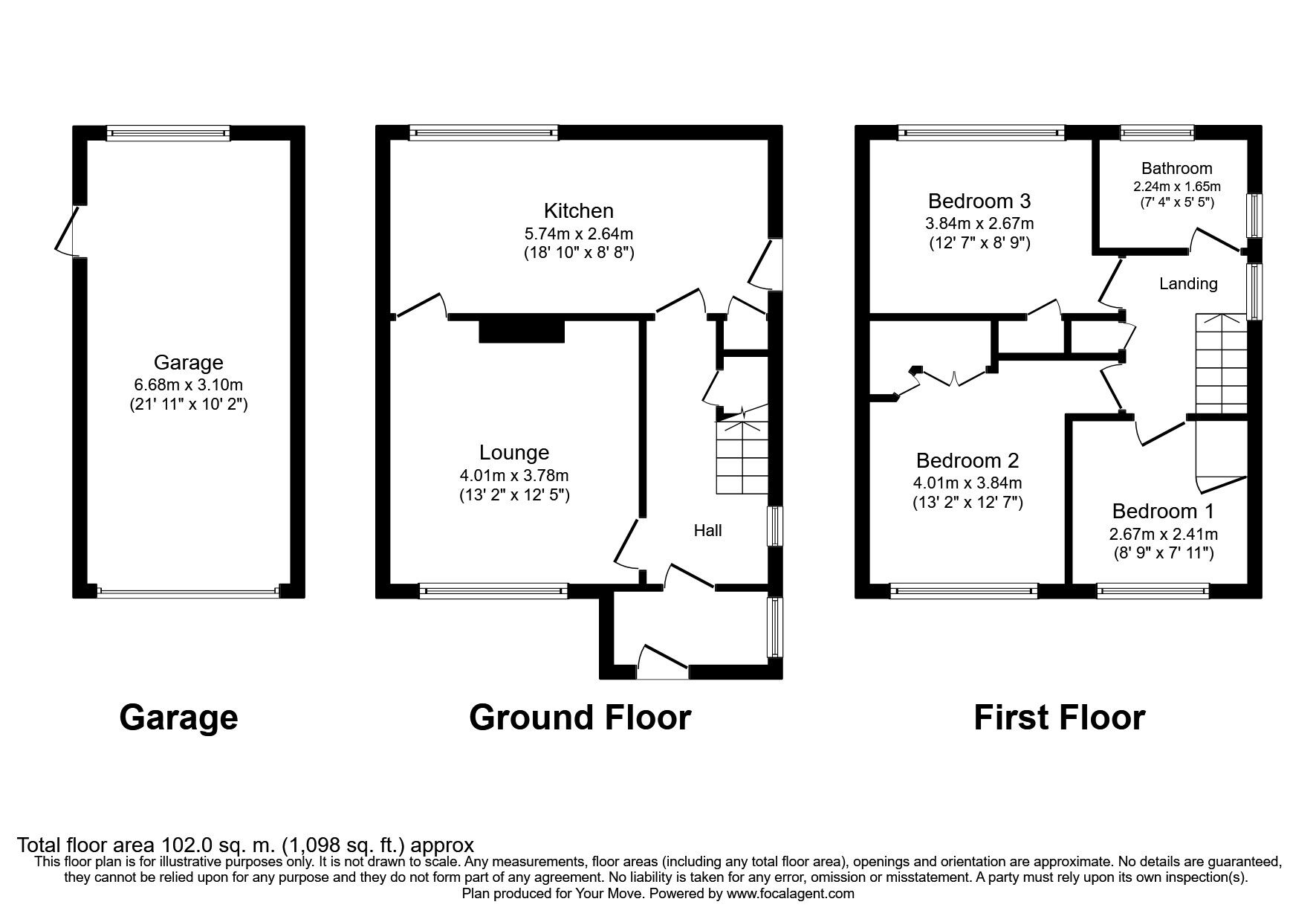 Floorplan of 3 bedroom Semi Detached House to rent, Sherwood Road, Tunbridge Wells, Kent, TN2
