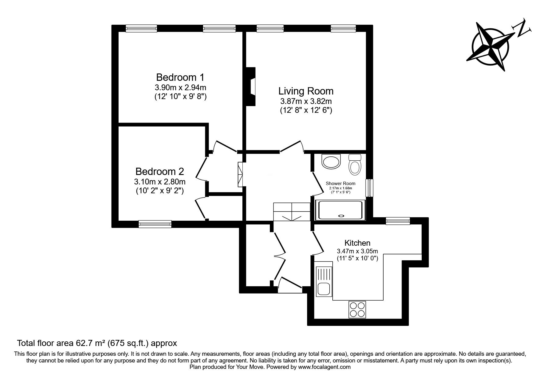 Floorplan of 2 bedroom  Flat for sale, High Street, Tunbridge Wells, Kent, TN1