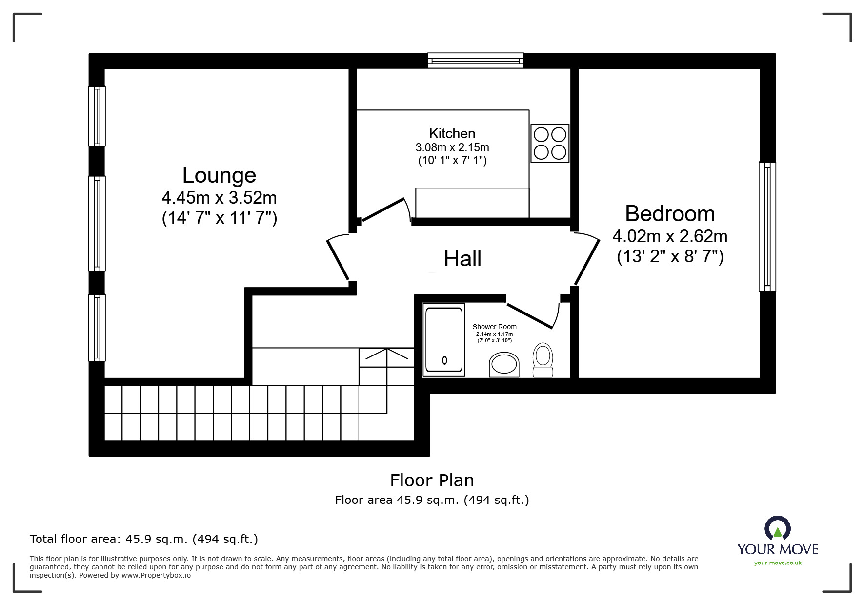 Floorplan of 1 bedroom  Flat to rent, Quarry Road, Tunbridge Wells, TN1