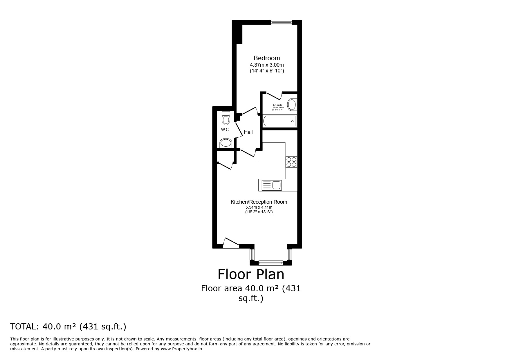 Floorplan of 1 bedroom  Flat for sale, Dougall Close, Tunbridge Wells, Kent, TN2