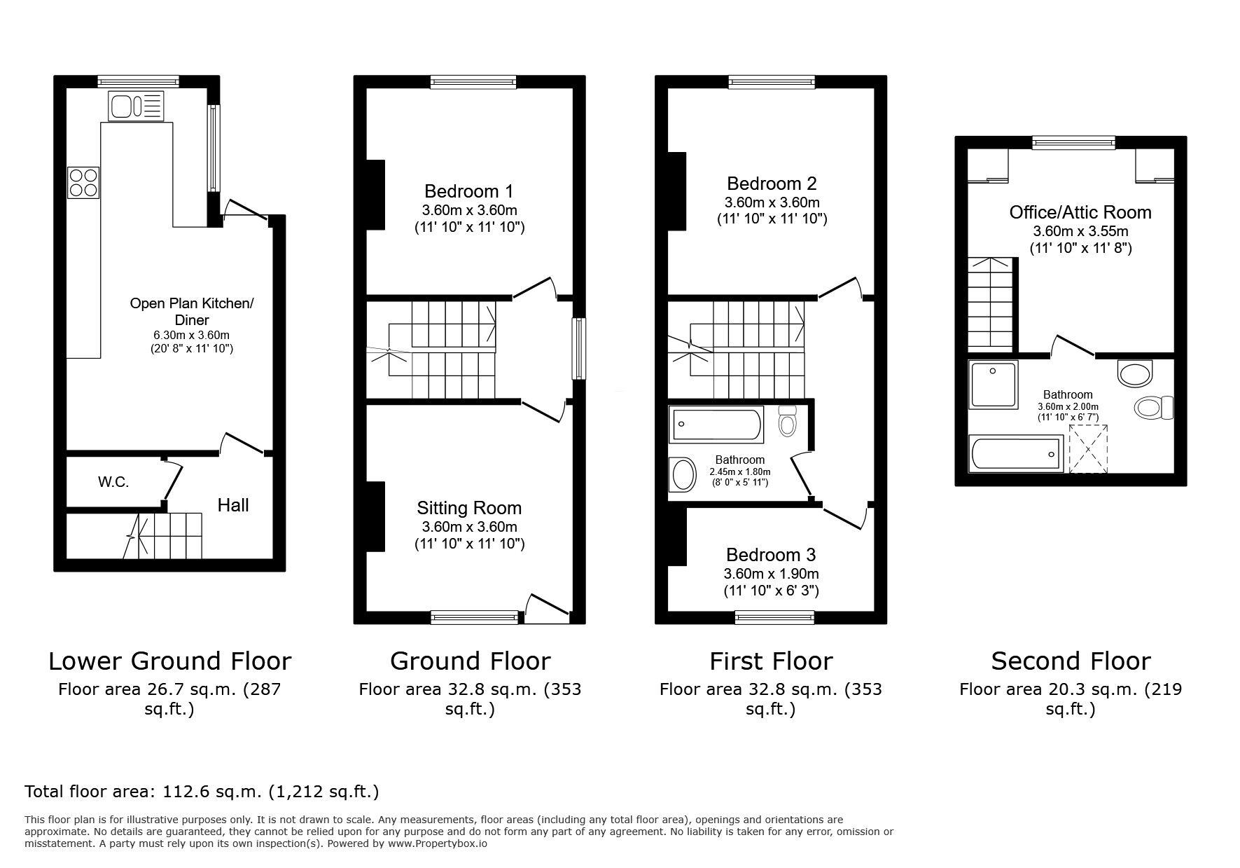 Floorplan of 3 bedroom End Terrace House to rent, Clifton Road, Tunbridge Wells, Kent, TN2