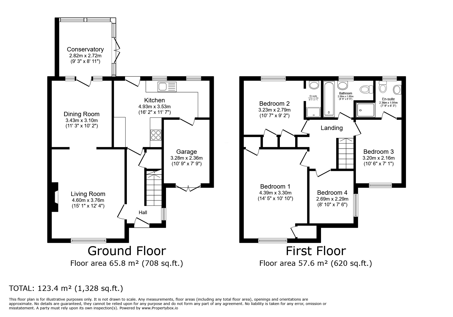 Floorplan of 4 bedroom Semi Detached House for sale, Greenleas, Pembury, Kent, TN2