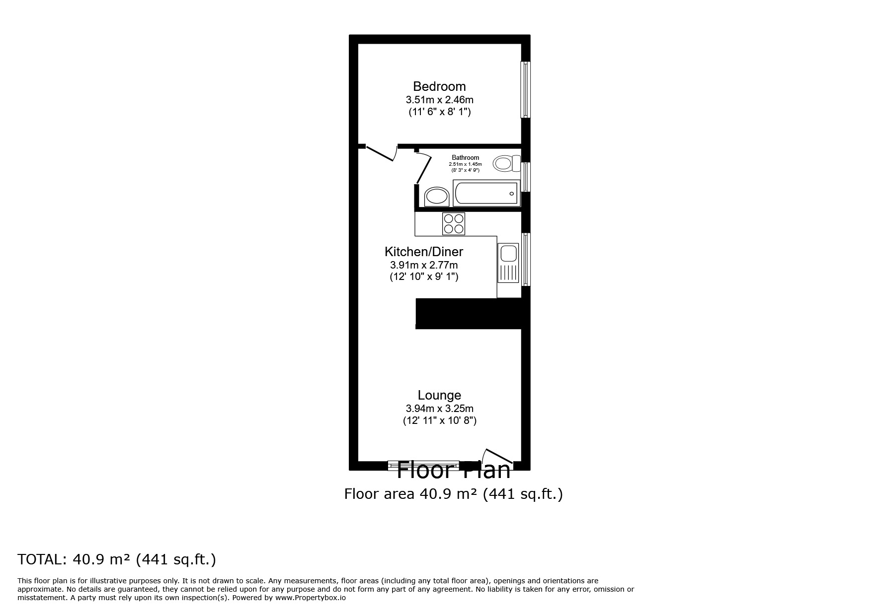 Floorplan of 1 bedroom Flat to rent, Langton Road, Langton Green, Kent, TN3