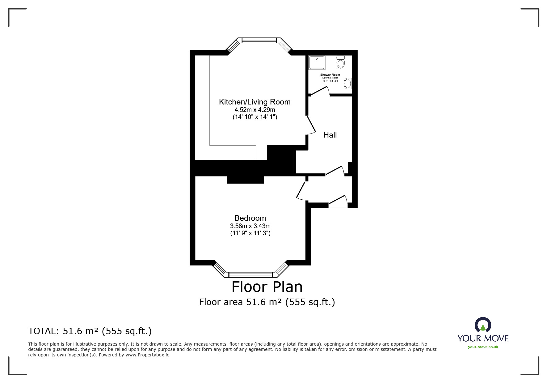 Floorplan of 1 bedroom Flat to rent, Frant Road, Tunbridge Wells, Kent, TN2