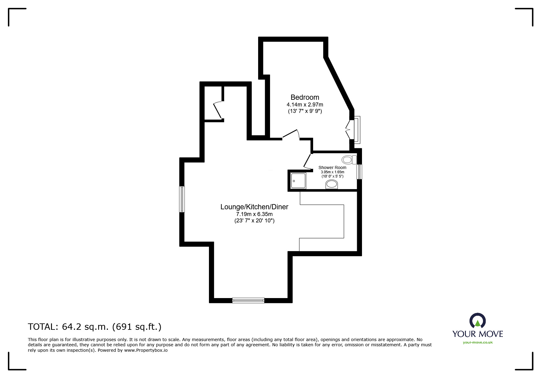 Floorplan of 1 bedroom  Flat to rent, Frant Road, Tunbridge Wells, Kent, TN2