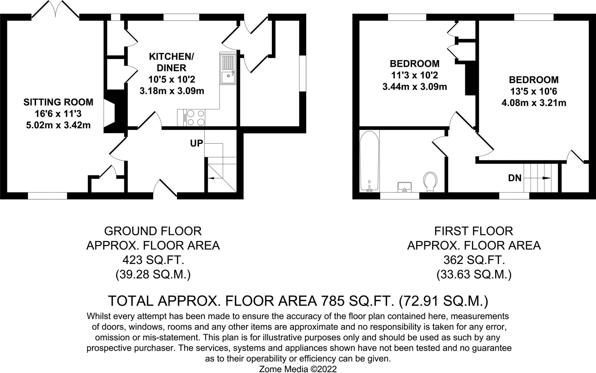 Floorplan of 2 bedroom Semi Detached House for sale, Porters Wood, Petteridge Lane, Tonbridge, Kent,, TN12