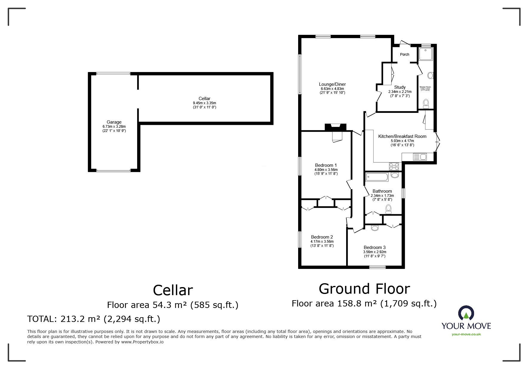 Floorplan of 3 bedroom Detached House for sale, Portman Park, Tonbridge, Kent, TN9