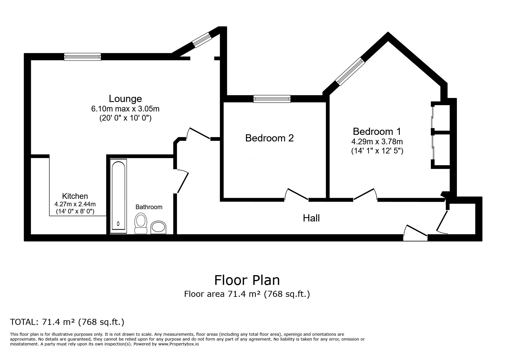 Floorplan of 2 bedroom Flat to rent, Whitefriars Wharf, Tonbridge, Kent, TN9