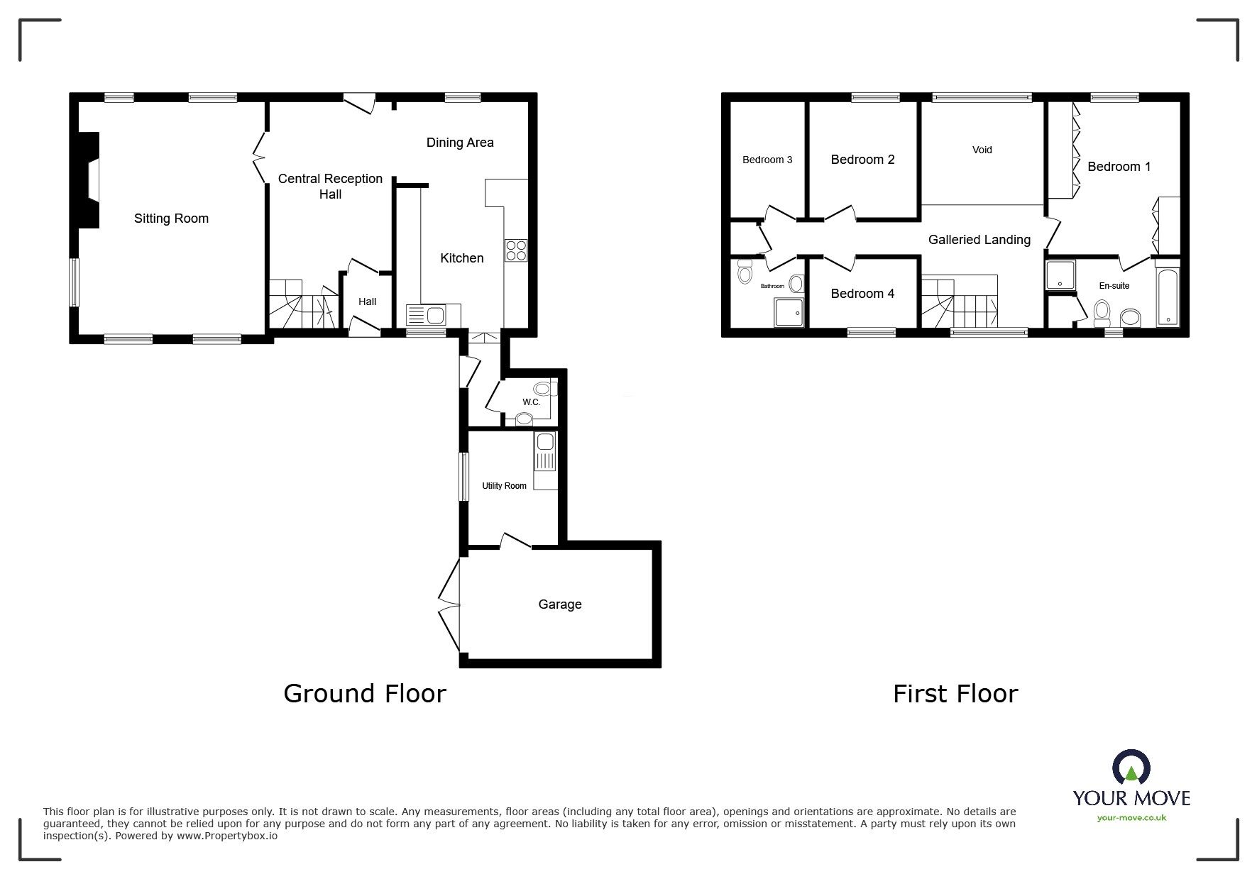 Floorplan of 4 bedroom Semi Detached House for sale, Maidstone Road, Pembury, Kent, TN2