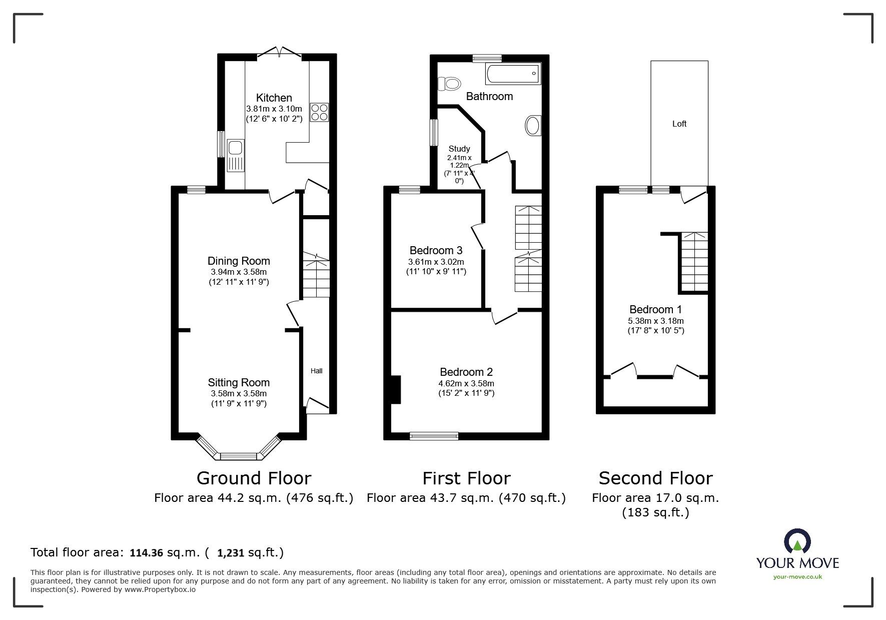 Floorplan of 3 bedroom Semi Detached House for sale, Nelson Road, Tunbridge Wells, Kent, TN2