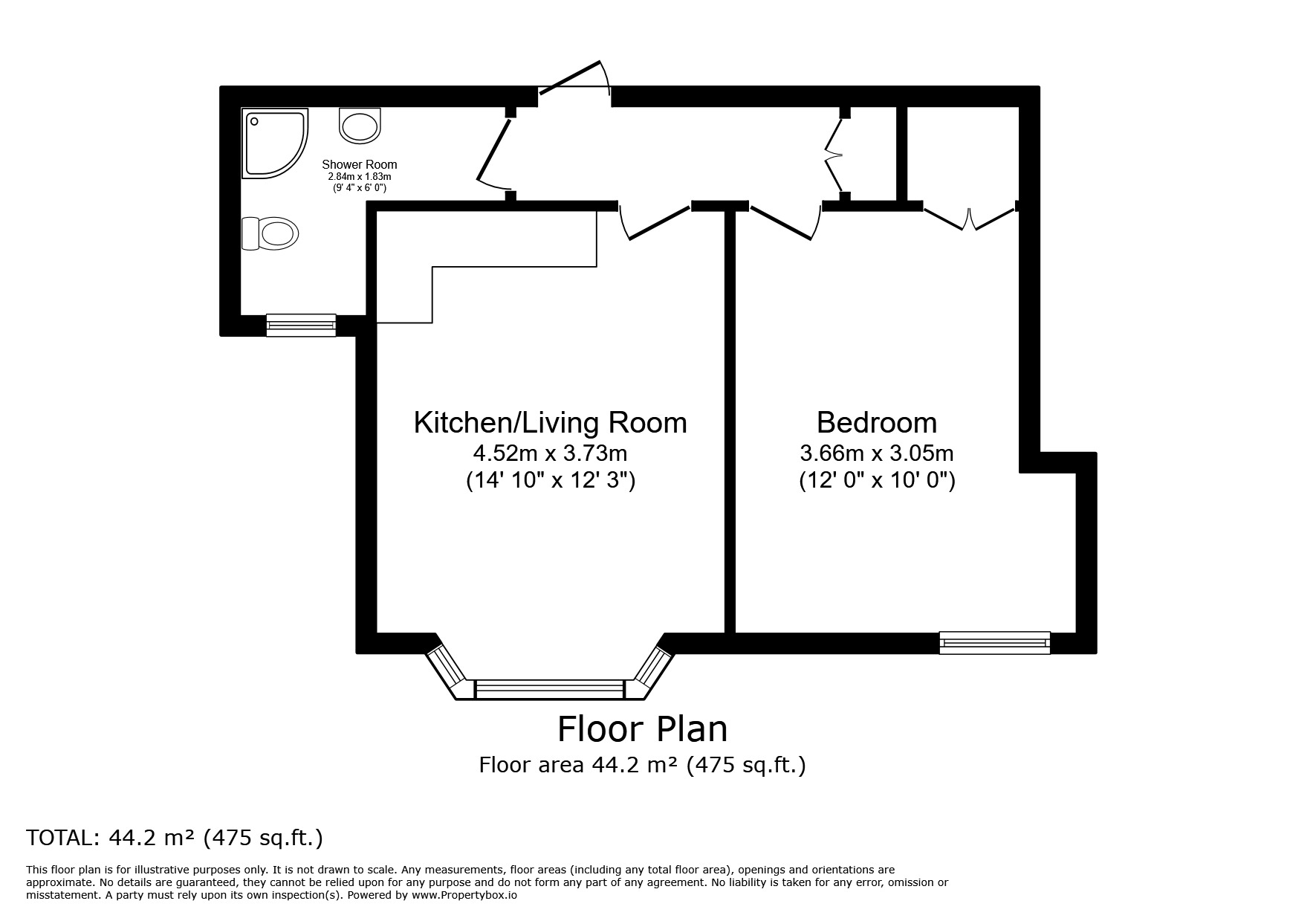 Floorplan of 1 bedroom Flat to rent, St. Johns Road, Tunbridge Wells, Kent, TN4