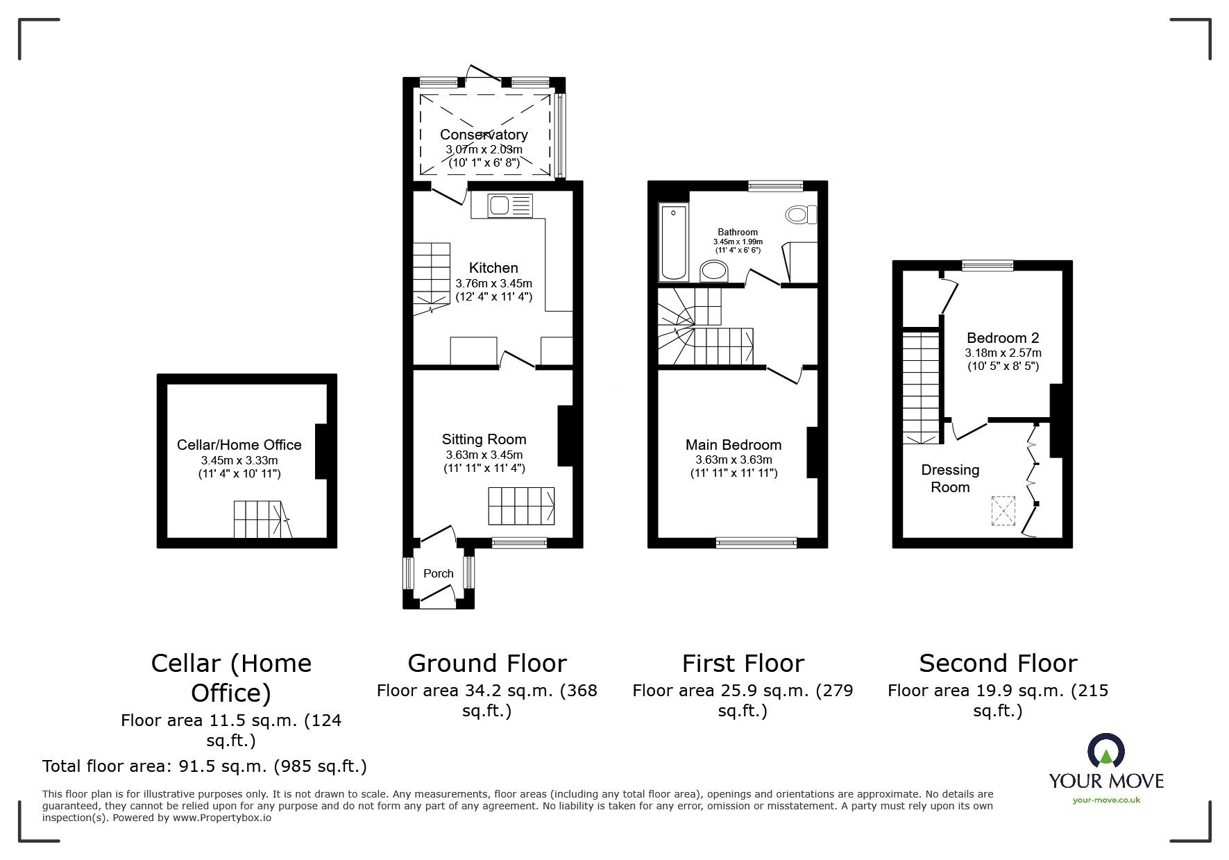 Floorplan of 2 bedroom Mid Terrace House for sale, Goudhurst Road, Cranbrook, Kent, TN17